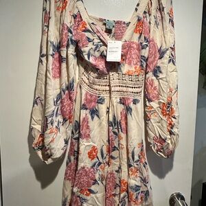 Nostalgia Pink and Cream Floral Romper